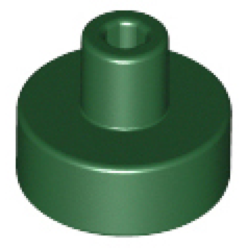 Tegel, Rond 1x1 met pin Dark Green